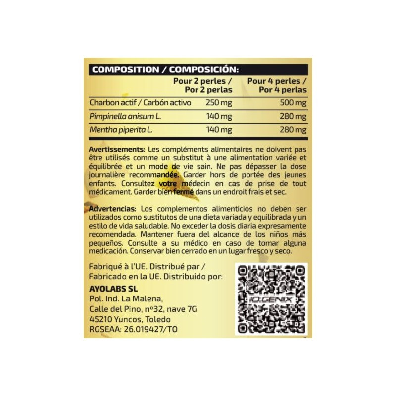 CARBÓN ACTIVO IOGENIX 80 PERLAS